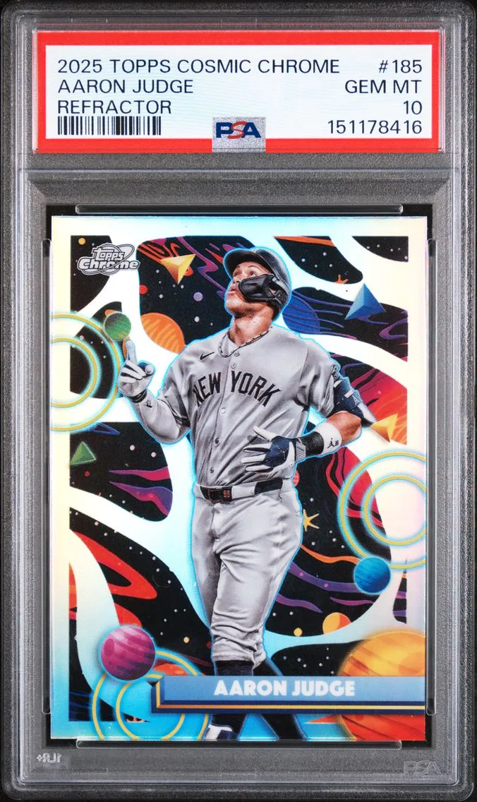 2025 #185 Aaron Judge PSA 10 Topps Cosmic Chrome