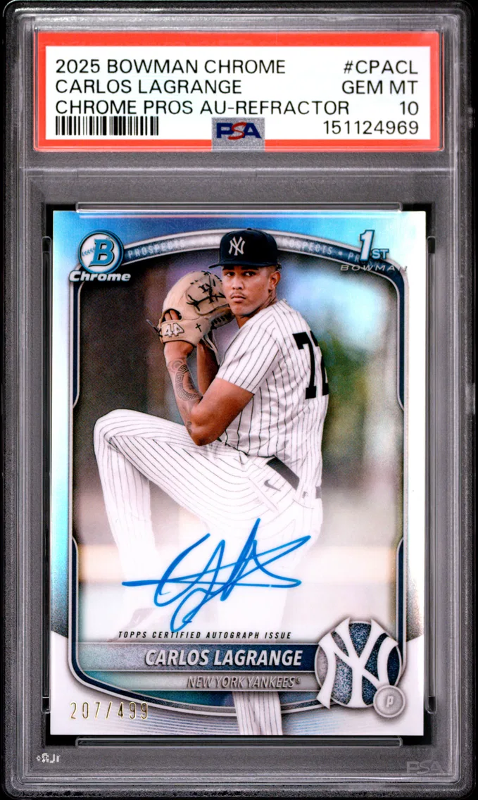 2025 #CPACL Carlos Lagrange PSA 10 Bowman Chrome Prospect Autographs