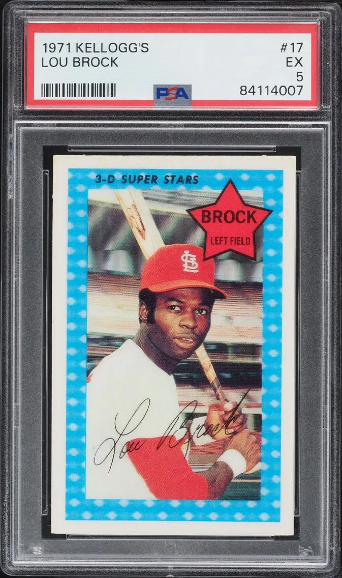 1971 #17 Lou Brock PSA 5 Kellogg's
