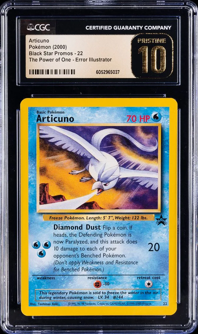 2000 Black Star Promos - WotC - English Articuno Promo Black Star #22 CGC 10