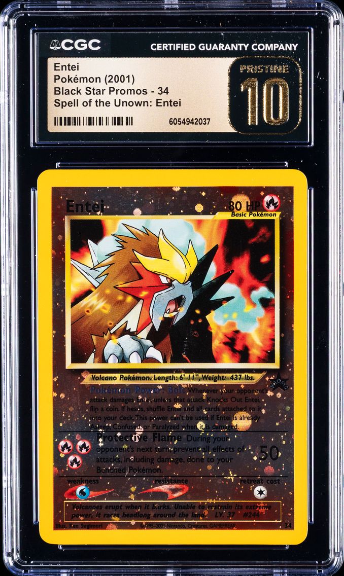 2001 #34 Entei-Reverse Foil CGC 10 Pristine Game Movie Pokemon