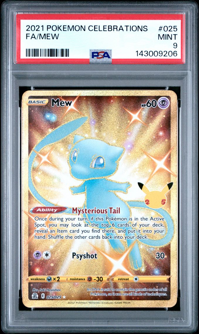 2021 #025 Full Art/Mew PSA 9 Cel