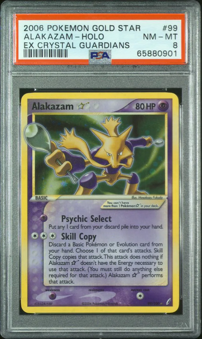 2006 #99 Alakazam-Holo PSA 8 EX Crystal Guardians Pokemon
