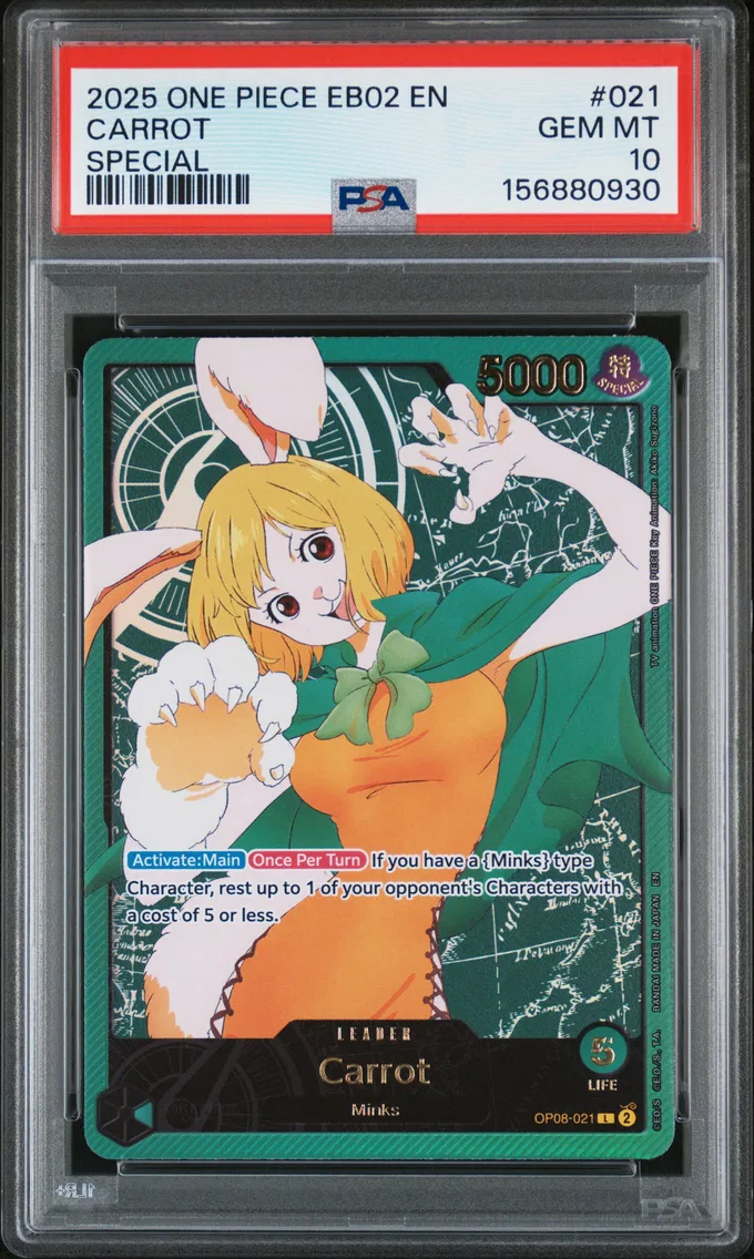 2025 #021 Carrot PSA 10 One Piece EB02-Extra Booster -Anime 25th Collection-
