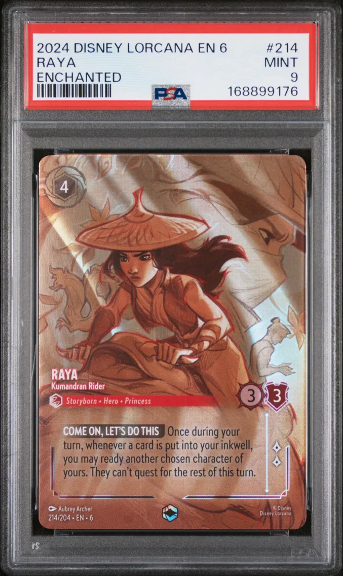 2024 #214 Raya - Kumandran Rider PSA 9 Disney Lorcana EN 6-Azurite Sea