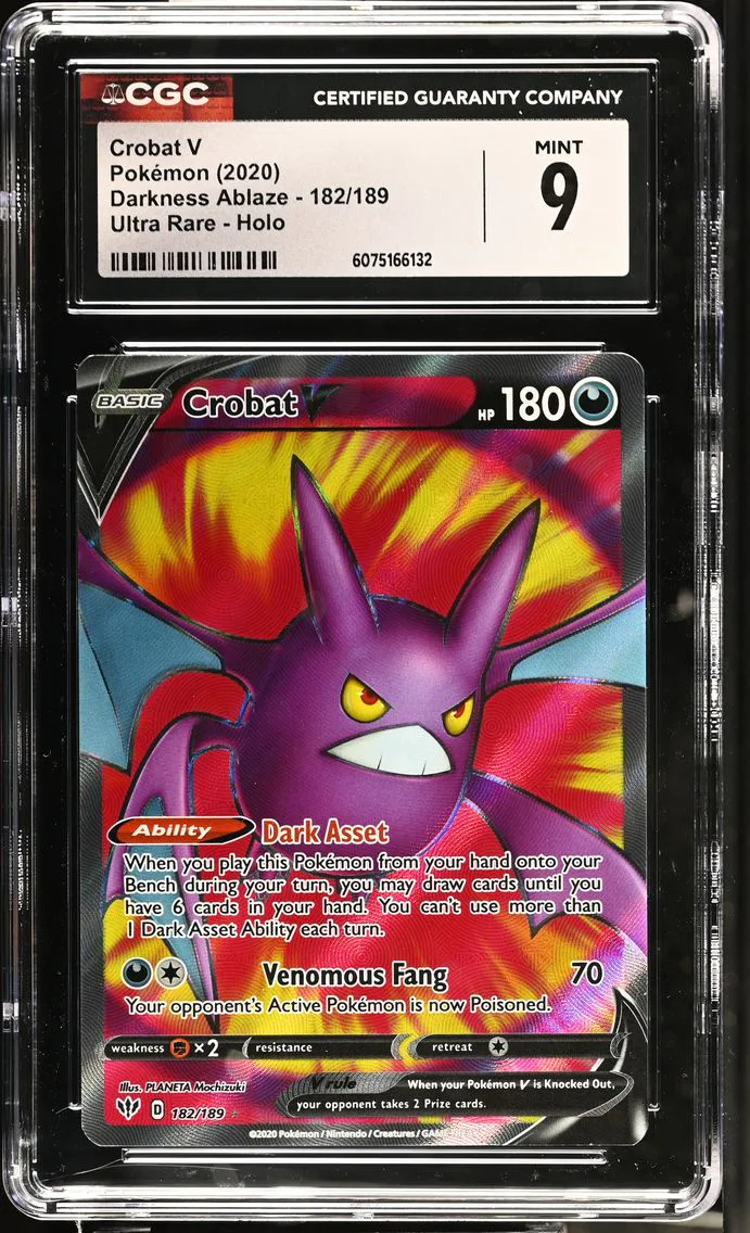 2020 #182 Crobat V CGC 9 Darkness Ablaze - English