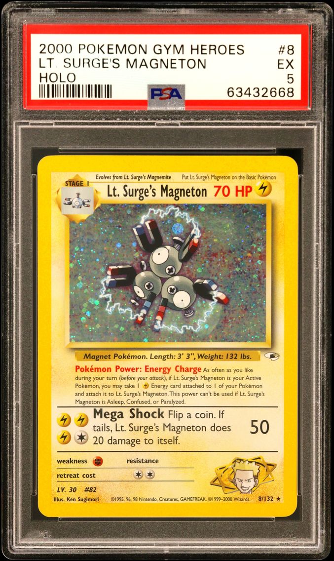 2000 #8 LT. Surge's Magneton PSA 5 Gym Heroes