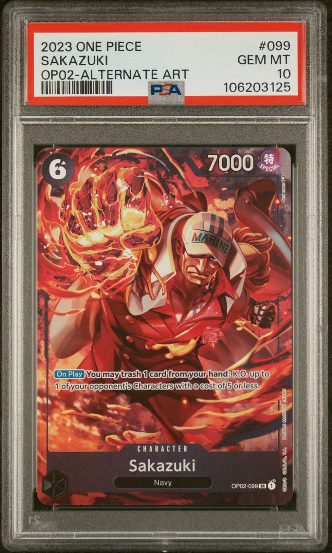 2023 #099 Sakazuki PSA 10 OP02-Paramount War One Piece