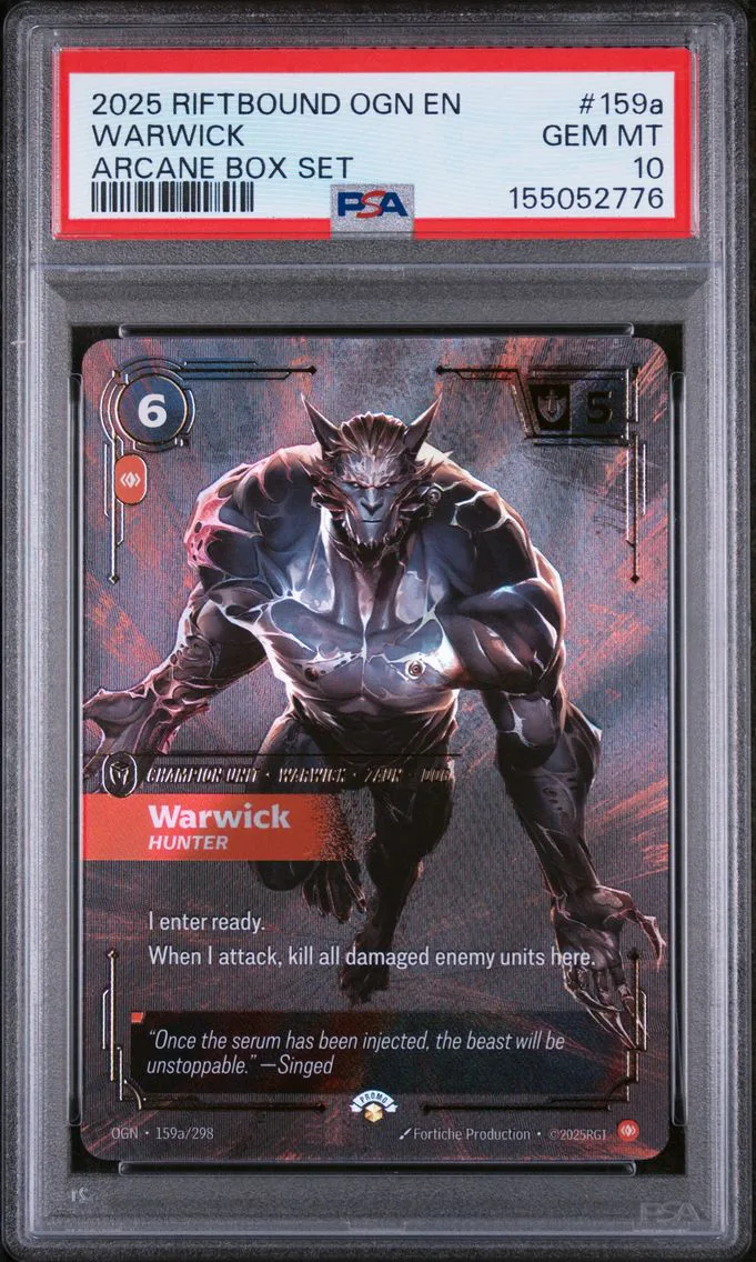 2025 #159a Warwick - Hunter PSA 10 Riftbound: League of Legends Ogn-Origins