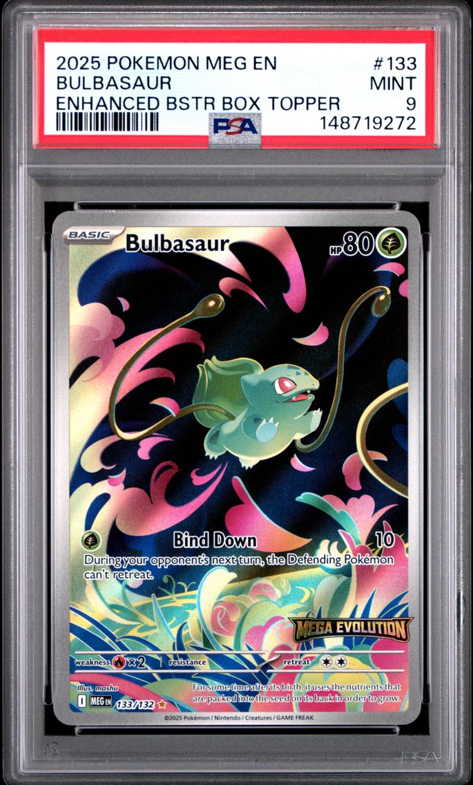 2025 #133 Bulbasaur PSA 9 Meg EN-Mega Evolution