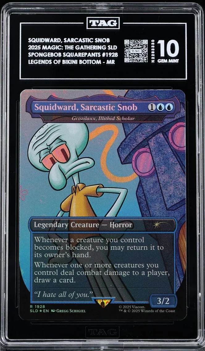 2025 #1928 SQUIDWARD, SARCASTIC SNOB TAG 10 Magic The Gathering SPONGEBOB SQUAREPANTS: LEGENDS OF BIKINI BOTTOM