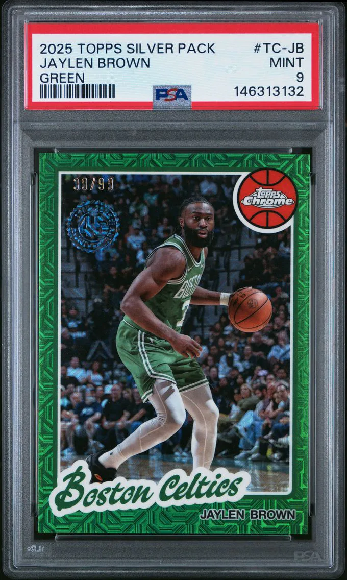 2025 #TC-JB Jaylen Brown PSA 9 Topps Silver Pack 1980-81 Topps Chrome Basketball Basketball