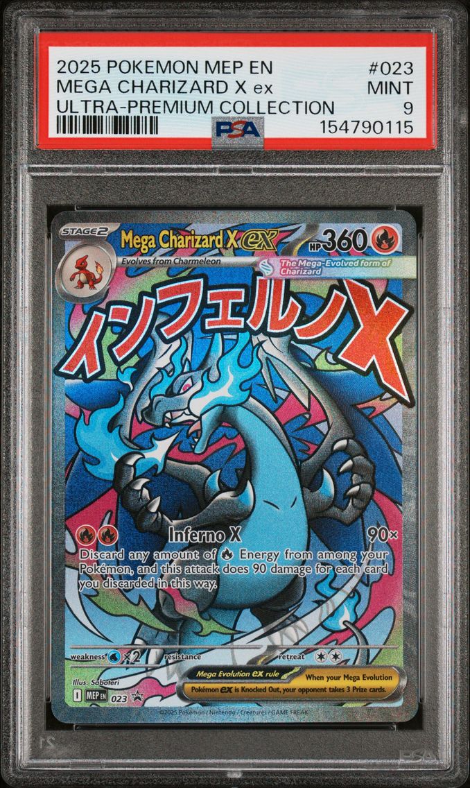 2025 #023 Mega Charizard X EX PSA 9 Mep EN-Me Black Star Promo