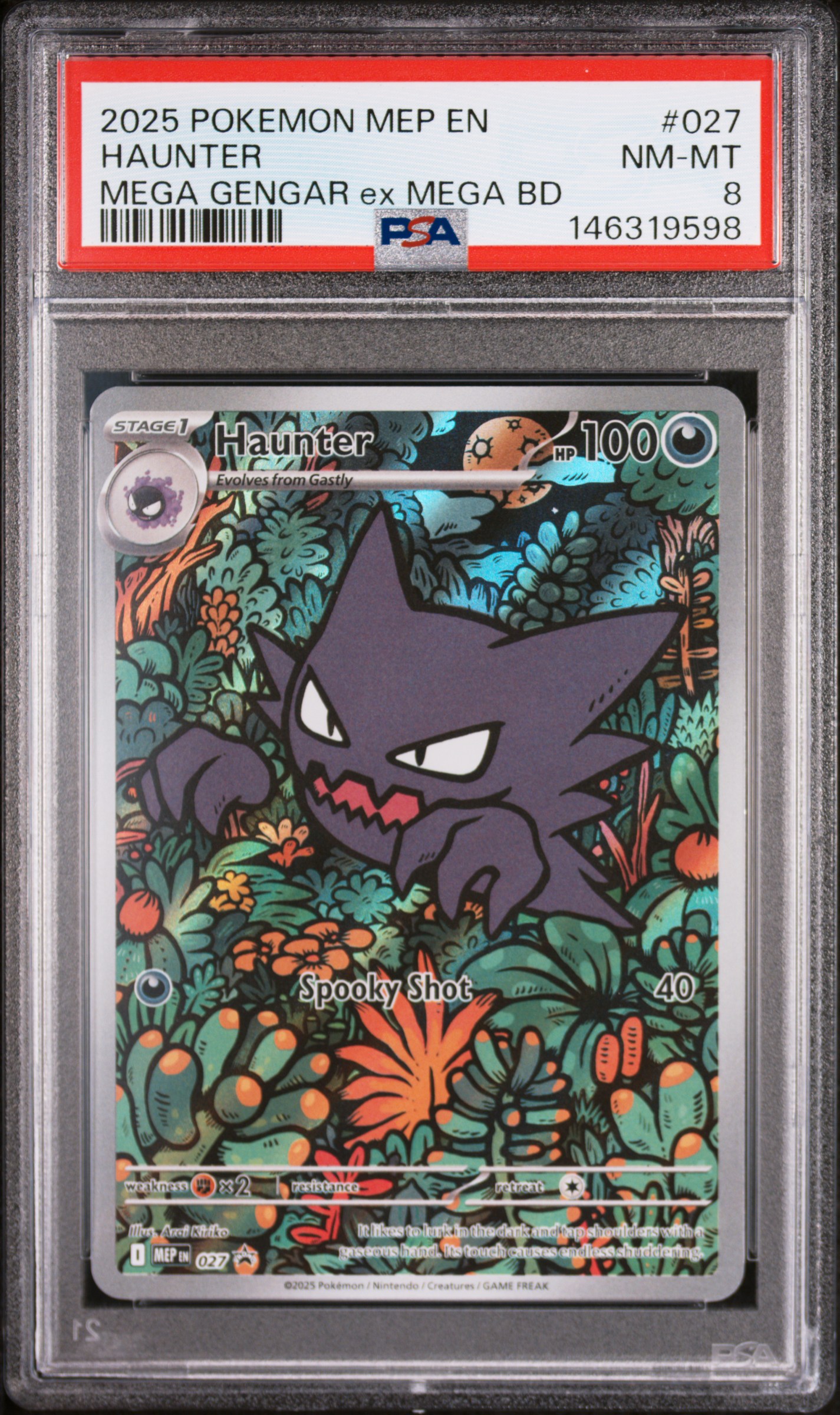 2025 #027 Haunter PSA 8 Mep En-Me Black Star Promo