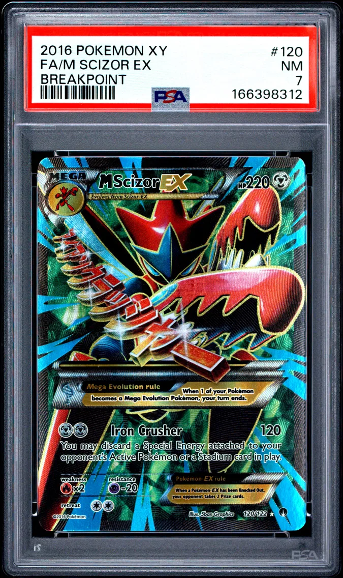 2016 #120 Full Art/M Scizor EX PSA 7 XY Breakpoint