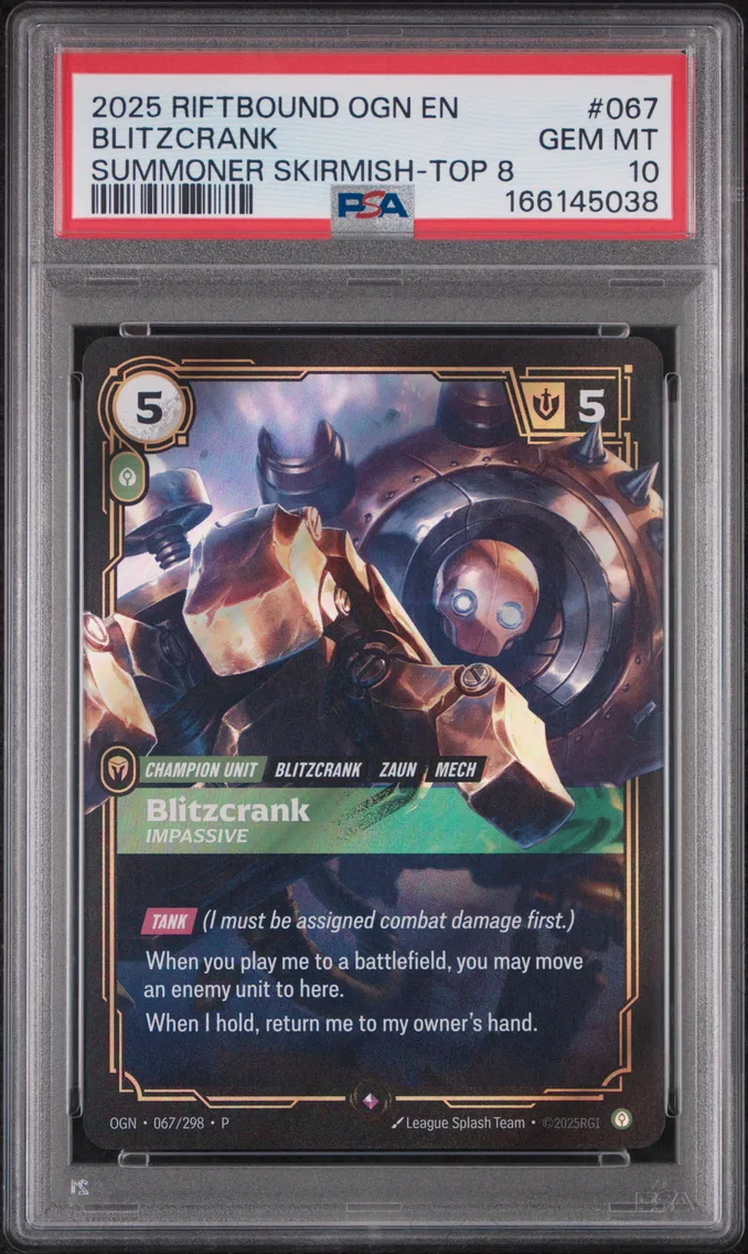 2025 #067 Blitzcrank - Impassive PSA 10 Riftbound: League of Legends Ogn-Origins