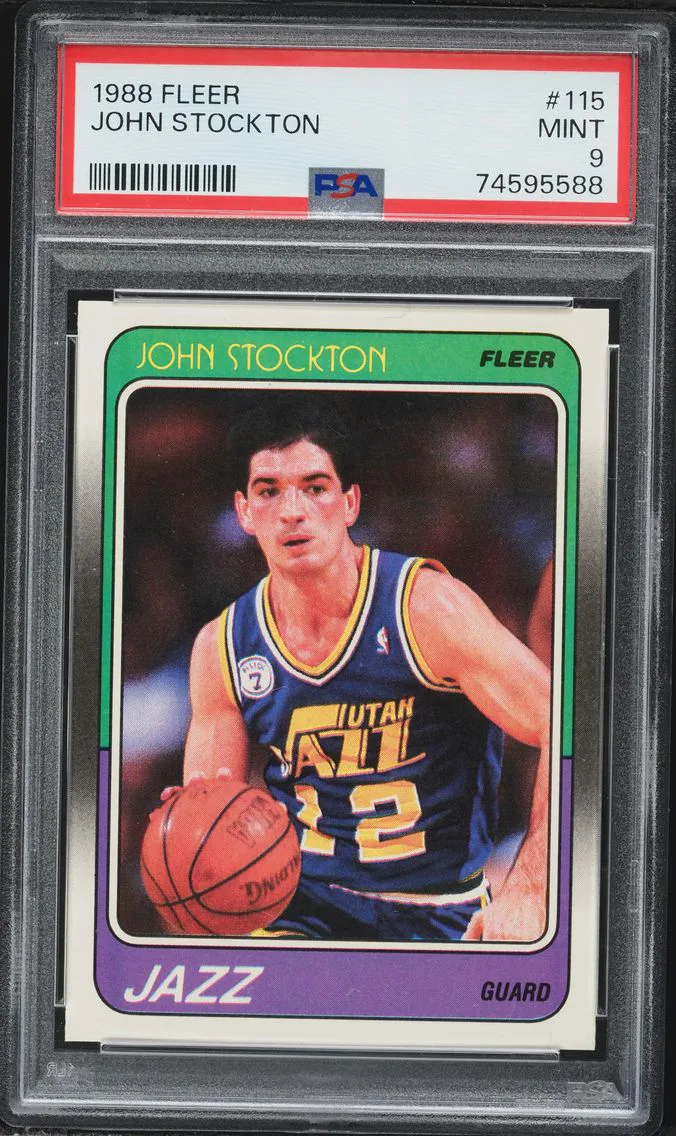 1988 #115 John Stockton PSA 9 Fleer Basketball