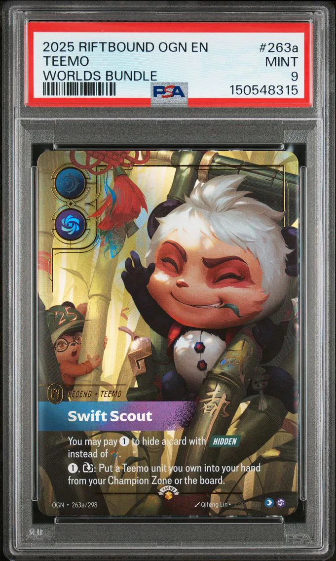 2025 #263a Teemo - Swift Scout PSA 9 Riftbound: League of Legends Ogn-Origins