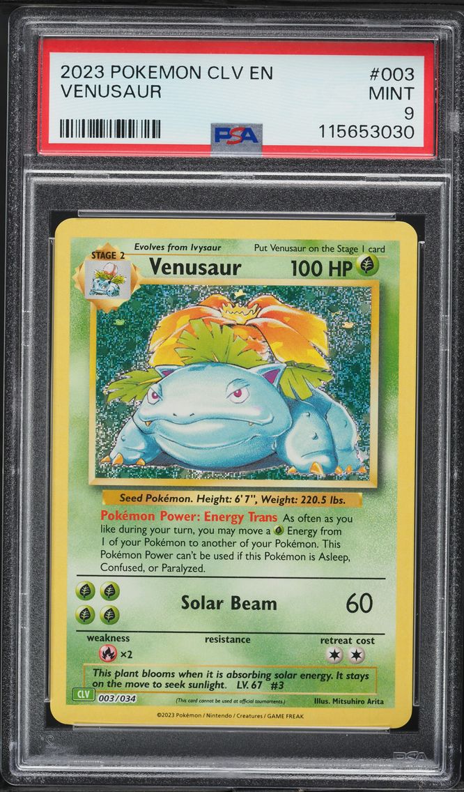 2023 #003 Venusaur PSA 9 CLV-Trading Card Game Classic Venusaur & Lugia EX Deck Pokemon
