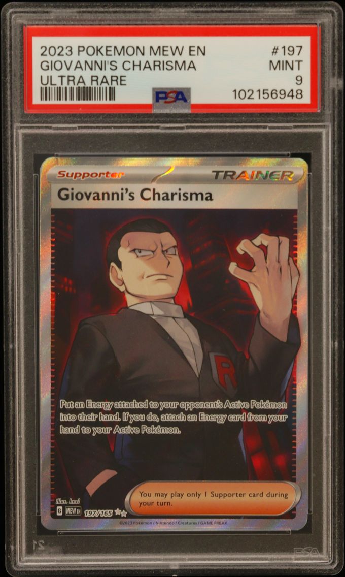 2023 #197 Giovanni's Charisma PSA 9 Mew EN-151