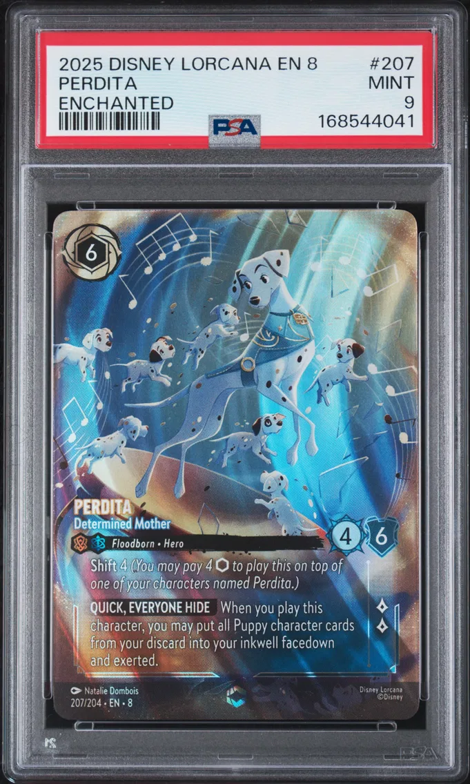 2025 #207 Perdita - Determined Mother PSA 9 Disney Lorcana EN 8-Reign of Jafar