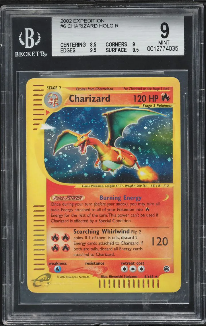 2002 #6 Charizard-Holo BGS 9 Expedition Pokemon
