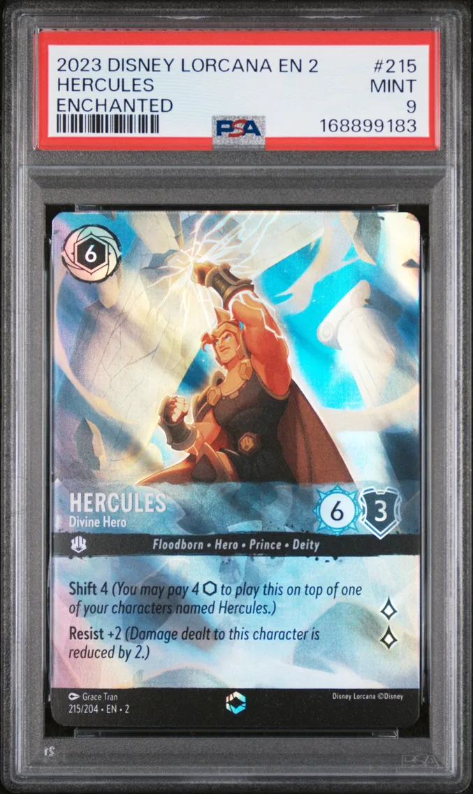 2023 #215 Hercules - Divine Hero PSA 9 Disney Lorcana EN 2-Rise of the Floodborn