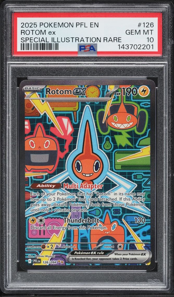 2025 Pokemon Mega Evolution Phantasmal Flames SIR Rotom ex #126 PSA 10 GEM MINT