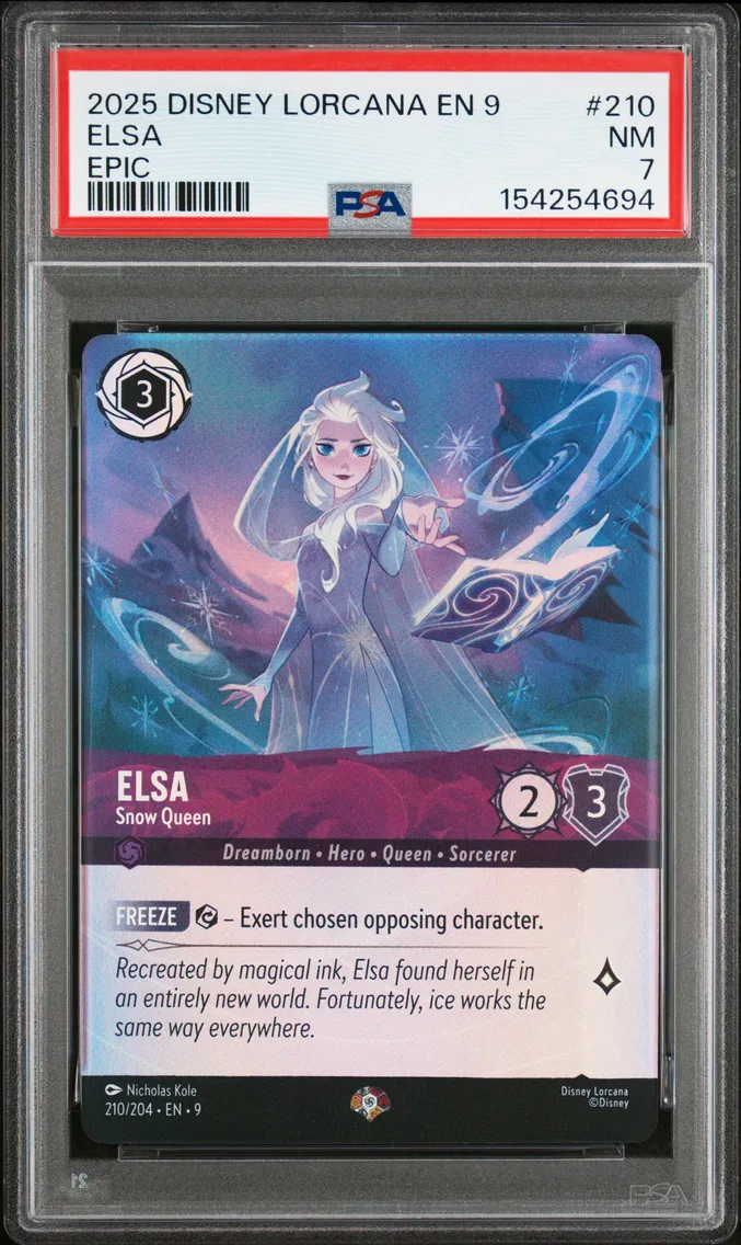 2025 #210 Elsa - Snow Queen PSA 7 Disney Lorcana EN 9-Fabled