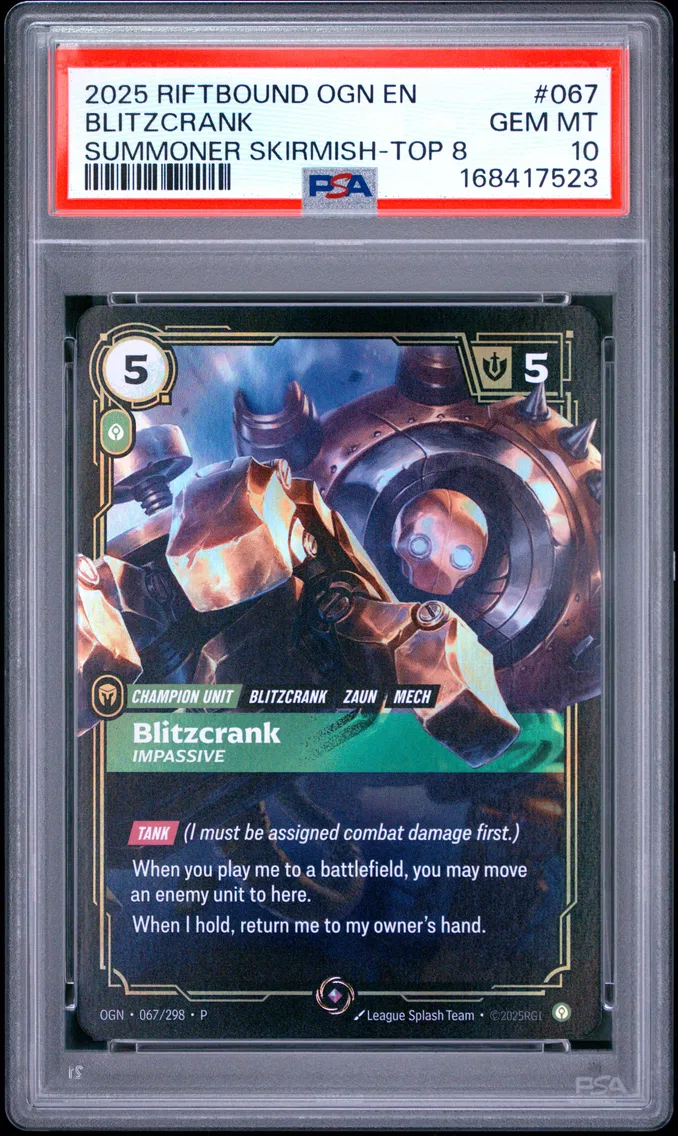2025 #067 Blitzcrank - Impassive PSA 10 Riftbound: League of Legends Ogn-Origins