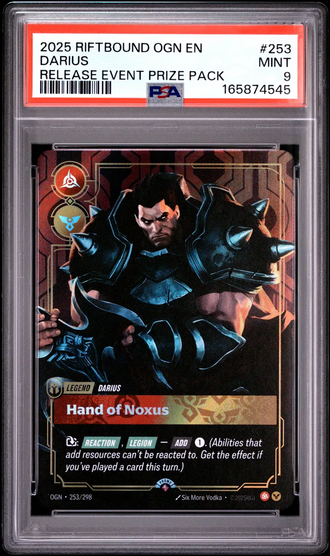 2025 #253 Darius - Hand of Noxus PSA 9 Riftbound: League of Legends Ogn-Origins