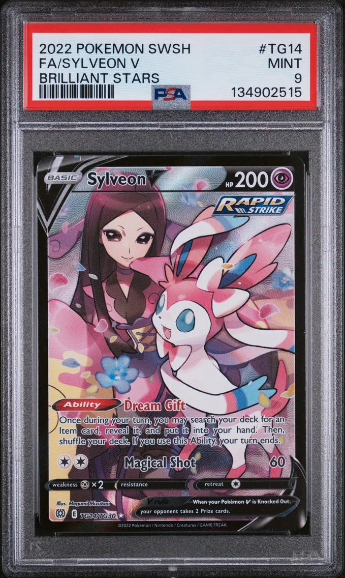 2022 #TG14 Full Art/Sylveon V PSA 9 Sword & Shield Brilliant Stars