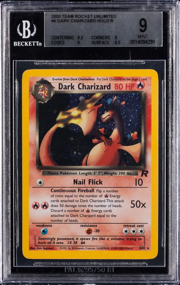 2000 #4 Dark Charizard-Holo BGS 9 Rocket Pokemon