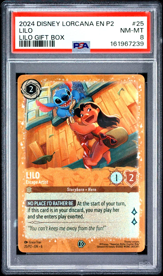 2024 #25 Lilo - Escape Artist PSA 8 Disney Lorcana EN P2-Promo