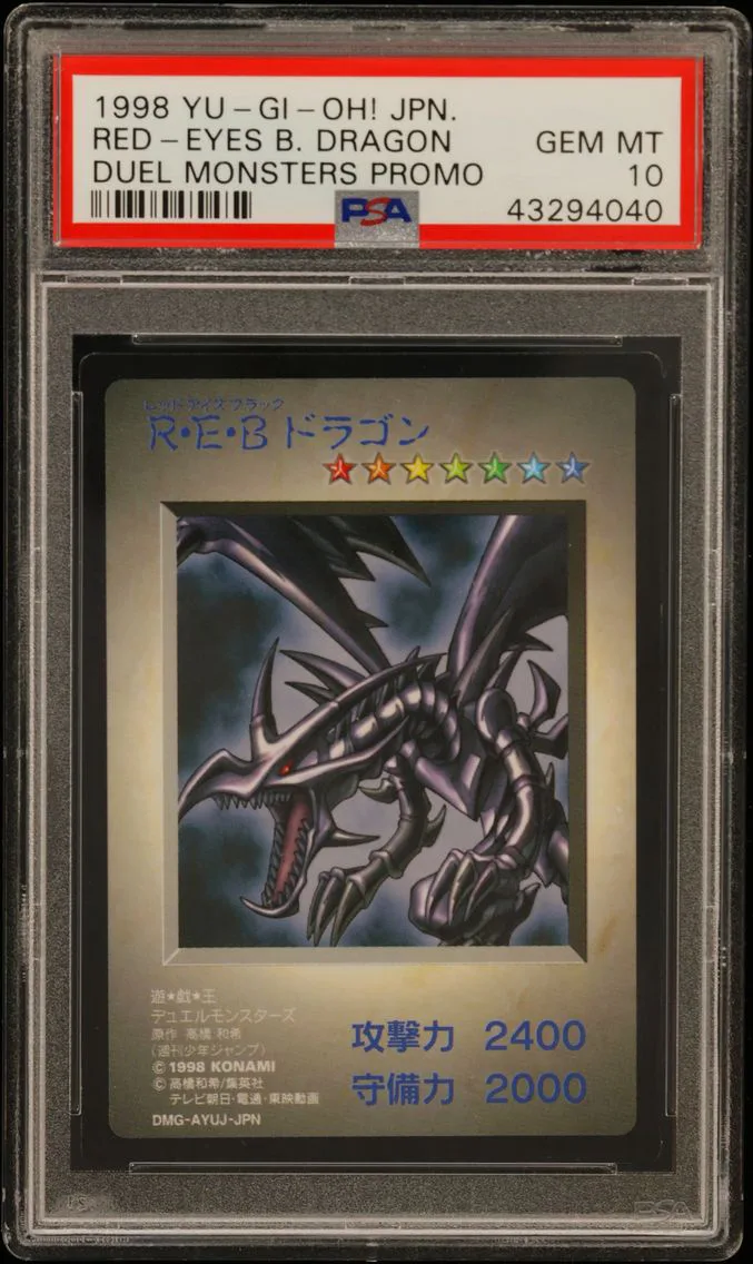 1998  RED-EYES B. DRAGON DUEL MONSTERS PROMO PSA 10 YU-GI-OH! JAPANESE DUEL MONSTERS PROMO