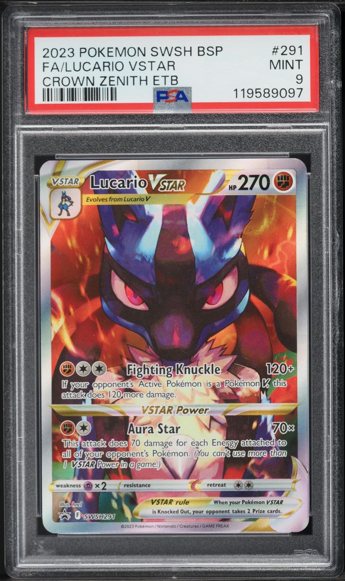 2023 #291 Full Art/Lucario Vstar PSA 9 Swsh Black Star Promo Pokemon