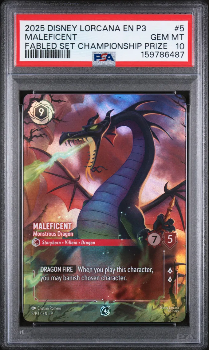 2025 #5 Maleficent - Monstrous Dragon PSA 10 Disney Lorcana EN P3-Promo