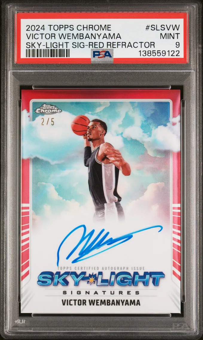 2024 #SLSVW Victor Wembanyama PSA 9 Topps Chrome Sky-Light Signatures