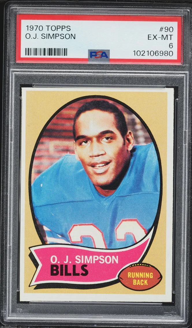1970 #90 O.J. Simpson PSA 6 Topps Football