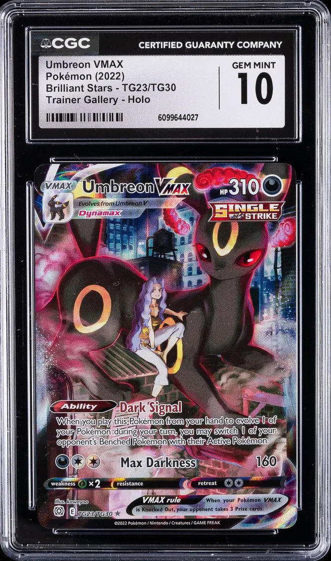 2022 Brilliant Stars - English Full Art/Umbreon Vmax Sword & Shield Brilliant Stars #TG23/TG30 CGC 10