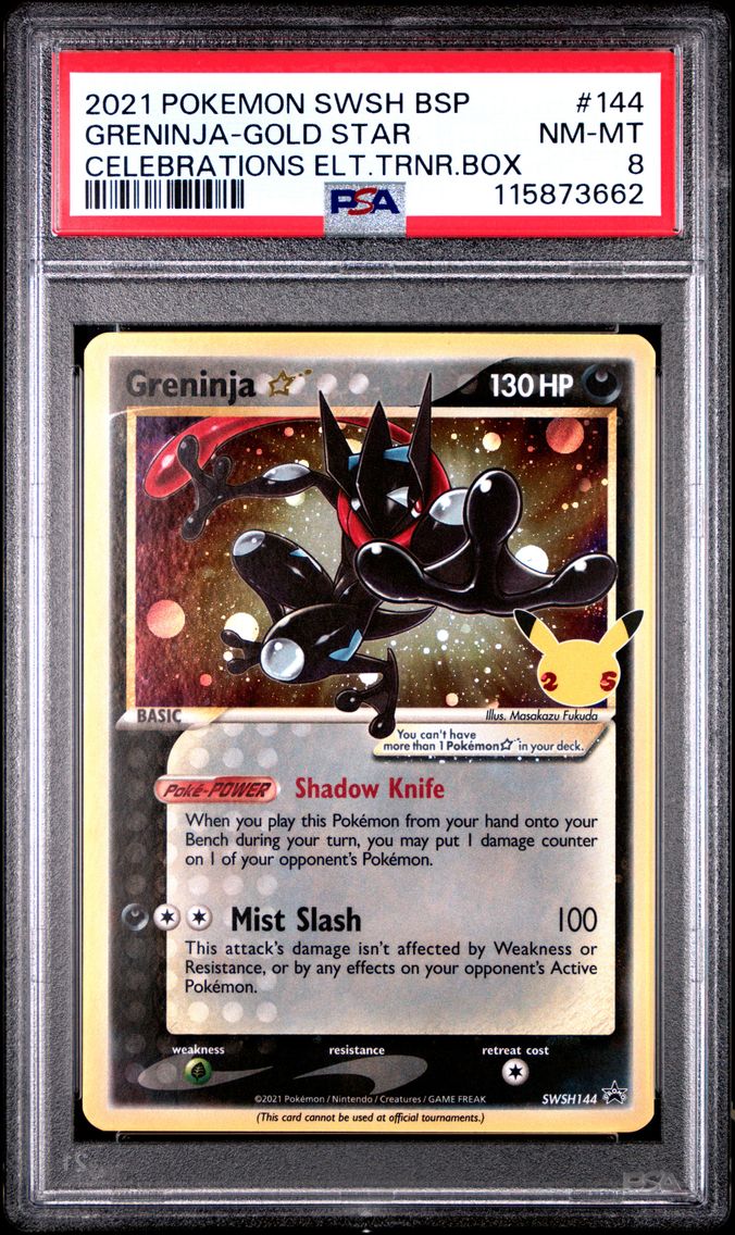 2021 #144 Greninja-Gold Star PSA 8 Swsh Black Star Promo Pokemon