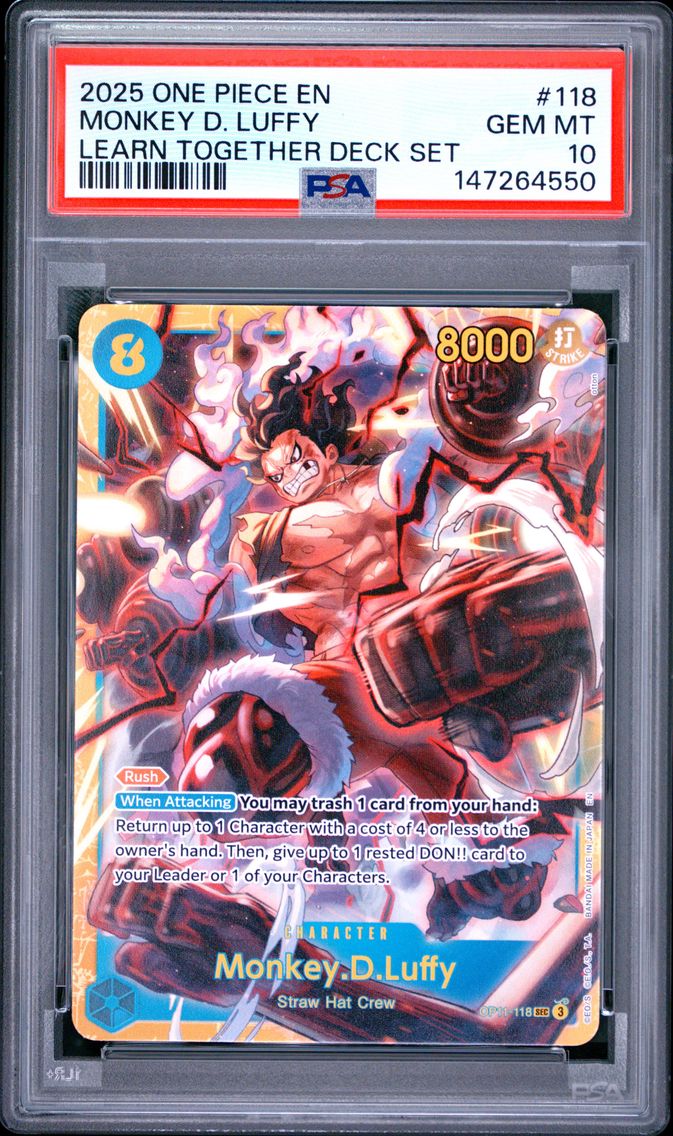 2025 #118 Monkey D. Luffy PSA 10 One Piece Learn Together Deck Set