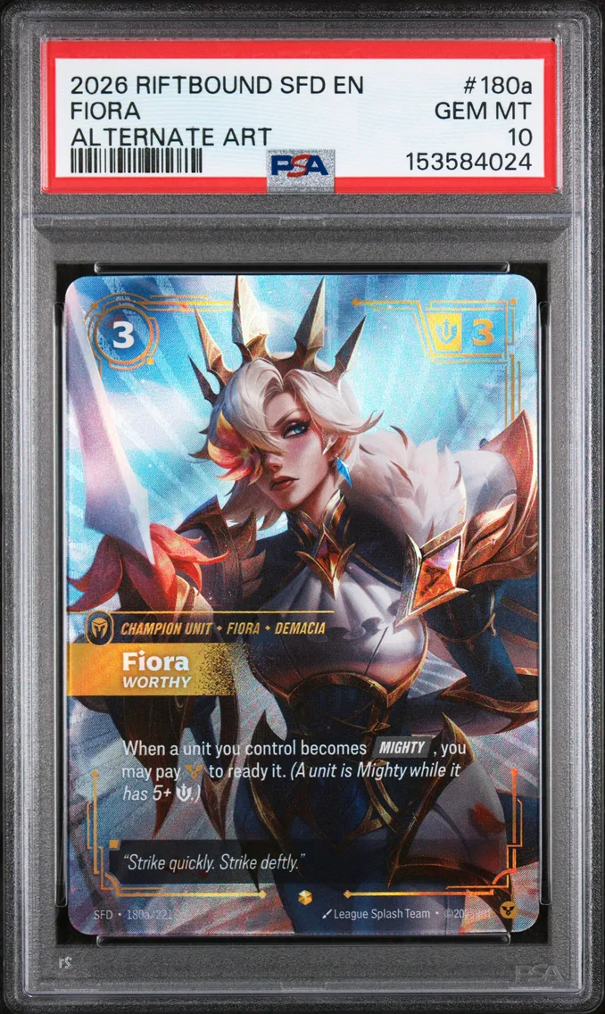 2026 #180a Fiora - Worthy PSA 10 Riftbound: League of Legends Sfd-Spiritforged