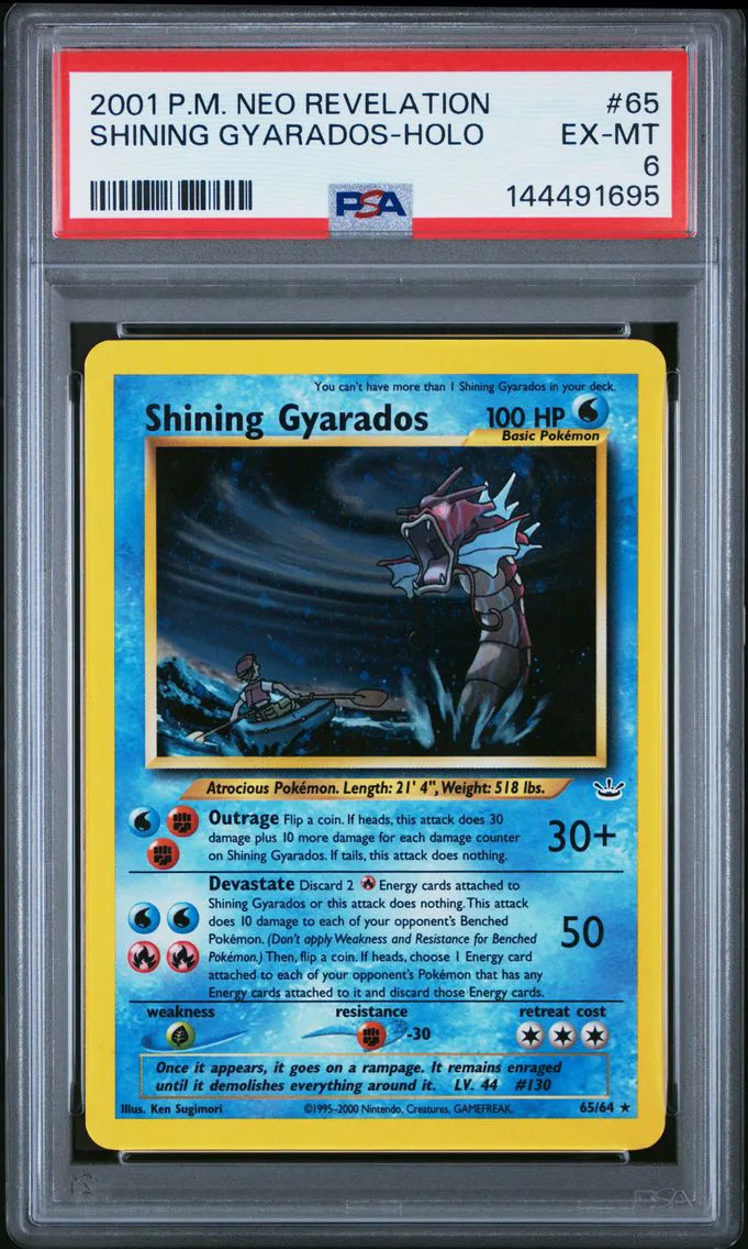 2001 #65 Shining Gyarados-Holo PSA 6 Neo Revelation
