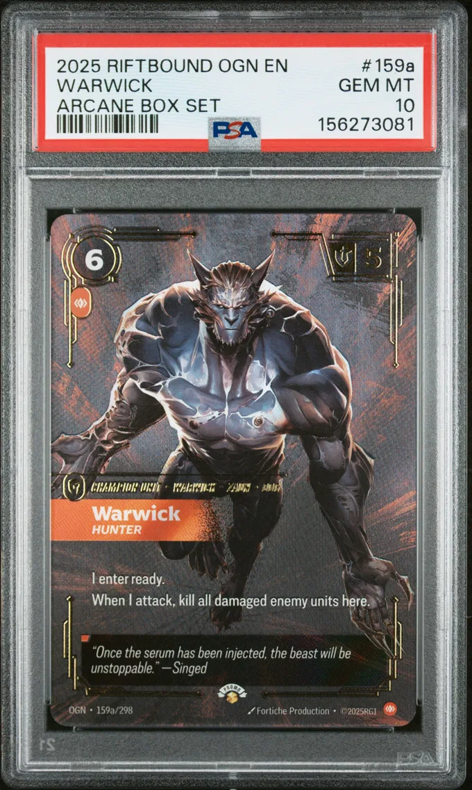 2025 #159a Warwick - Hunter PSA 10 Riftbound: League of Legends Ogn-Origins