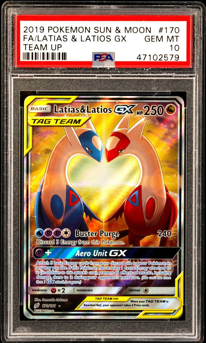 2019 #170 Full Art/Latias & Latios GX PSA 10 Sun & Moon Team Up