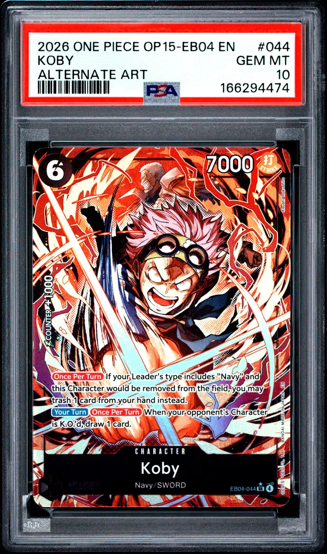 2026 #044 Koby PSA 10 One Piece OP15-EB04-Adventure on Kami's Island