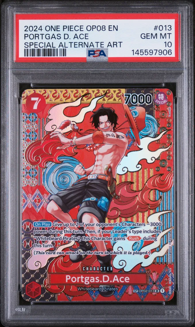 2024 #013 Portgas D. Ace PSA 10 One Piece OP08-Two Legends