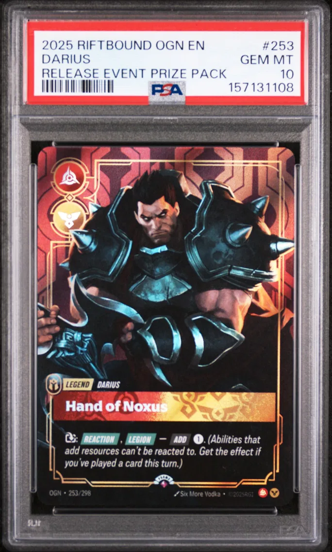 2025 #253 Darius - Hand of Noxus PSA 10 Riftbound: League of Legends Ogn-Origins