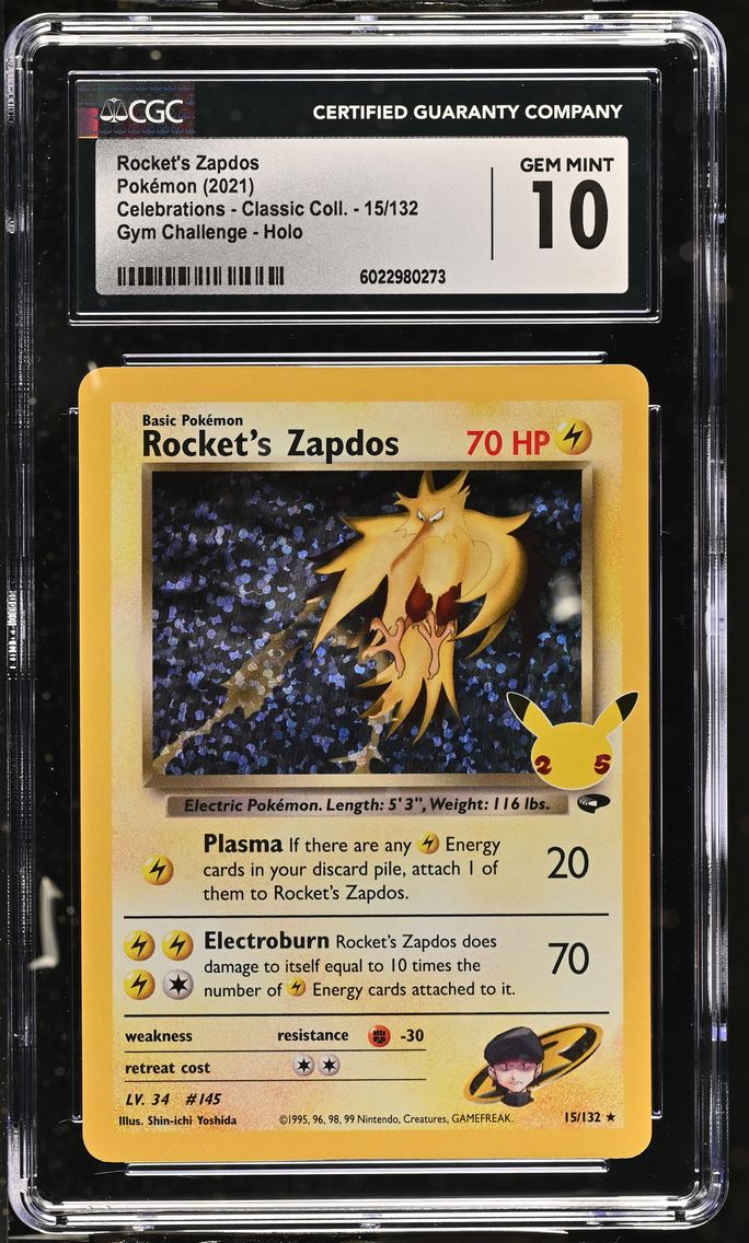 2021 #15 Rocket's Zapdos CGC 10 Celebrations - Classic Collection - English